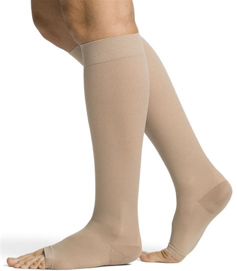 Sigvaris Cotton Calf Open Toe Compression Stockings