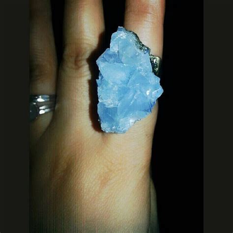 Celestite crystal ring Angel ringadjustable ring natural