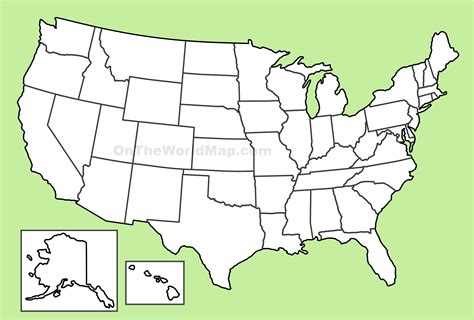 USA blank map - Ontheworldmap.com