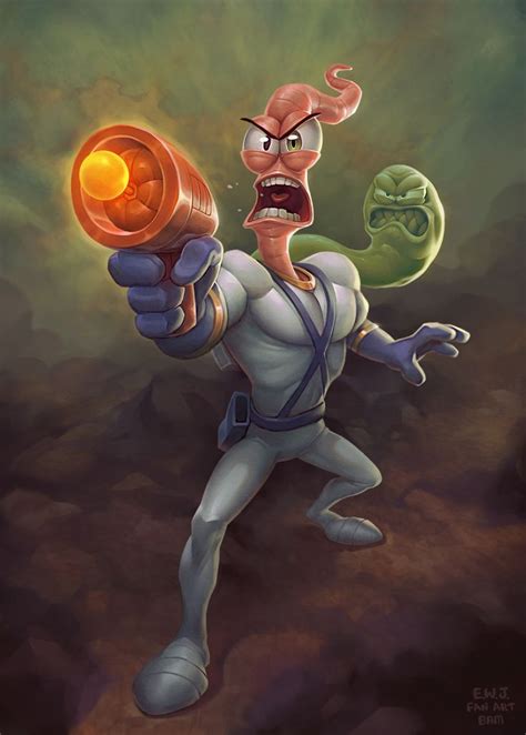 ArtStation - Fan Art of Earthworm Jim, Brandon McDonald | Earthworm jim ...