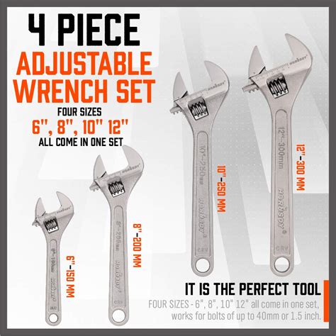 Adjustable Wrench Sizes