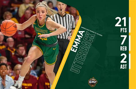 UVM Women's Basketball on Twitter: "Emma Utterback named @AEHoopsNews Rookie of the Week for the ...