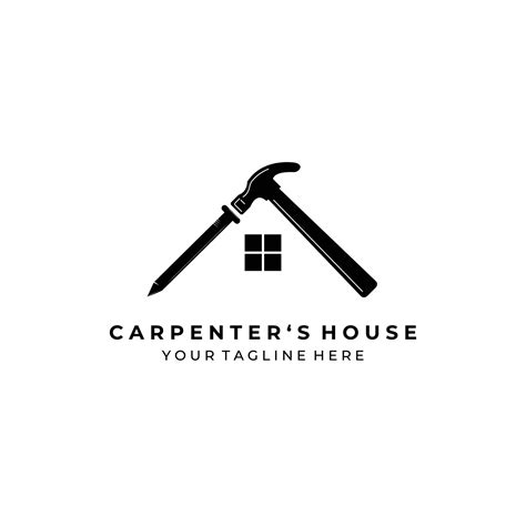 Carpenter's house logo vector illustration design, wood worker, workshop, icon, symbol 5160033 ...