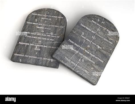 Two stone tablets with the ten commandments inscribed on them on an ...