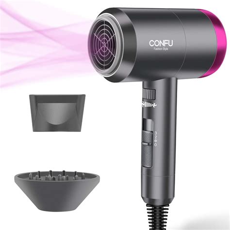 CONFU 1800W Ionic Hair Dryer - Lightweight & Portable Blow Dryer with Negative Ion Technology ...