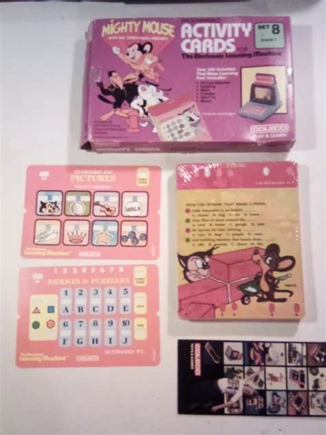 VINTAGE 1981 COLECO MIGHTY MOUSE Activity Cards for Electronic Learning Machine $6.00 - PicClick