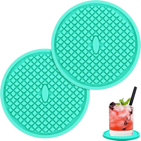 Amazon.com: Coasters for Drinks,Black Coasters for Coffee Table -Soft Coasters Set Cup Mat ...