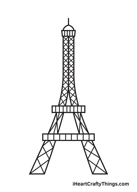 Eiffel Tower Drawing — How To Draw An Eiffel Tower Step By Step