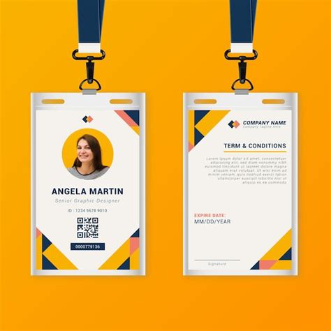 Free Vector | Abstract front and back vertical id card template