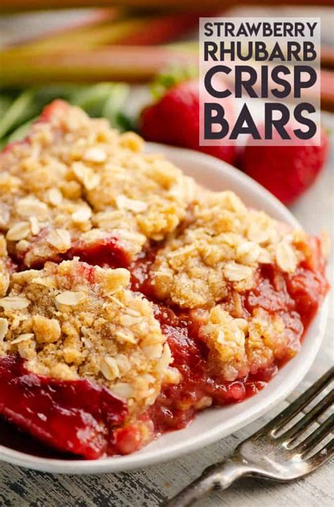 Strawberry Rhubarb Crisp Bars