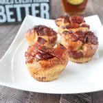 Bread Pudding Muffins with Maple Candied Bacon - WhitneyBond.com
