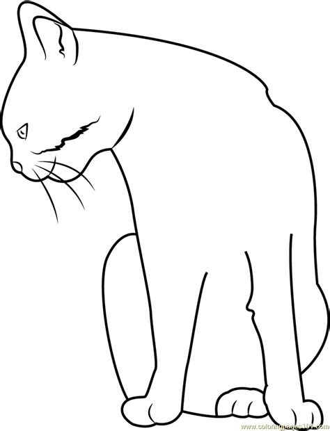 Cat Staring Down Coloring Page - Free Cat Coloring Pages ...