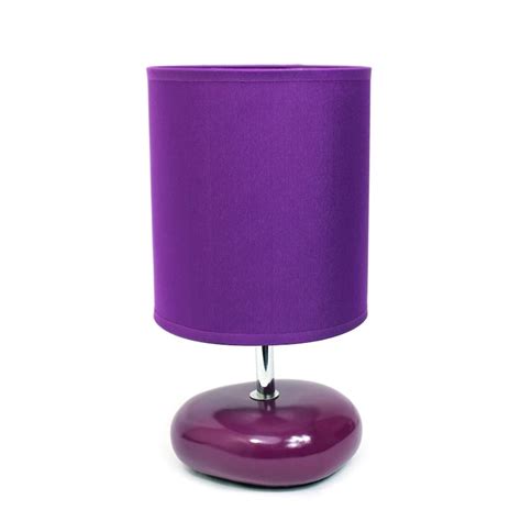 Simple Designs Stonies Fabric Drum Shade Ceramic Bedside Lamp - On Sale ...