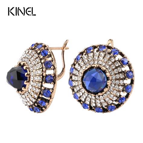 Hot 2017 Luxury Natural Stone Earring Vintage Crystal Antique Earrings ...