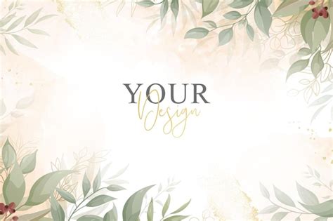 Premium Vector | Greenery wedding invitation design with elegant floral and watercolor