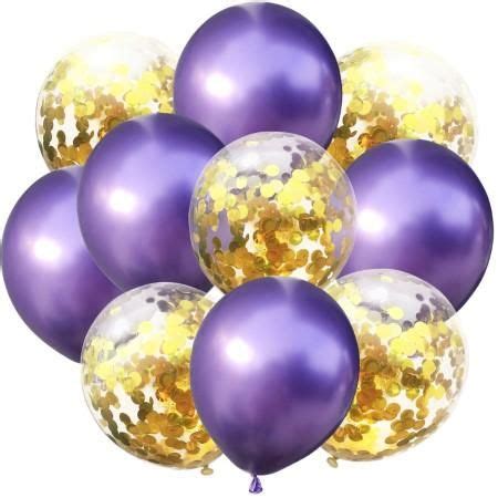 Chrome Purple and Gold Confetti Balloons (10 Pack) | Confetti balloons ...