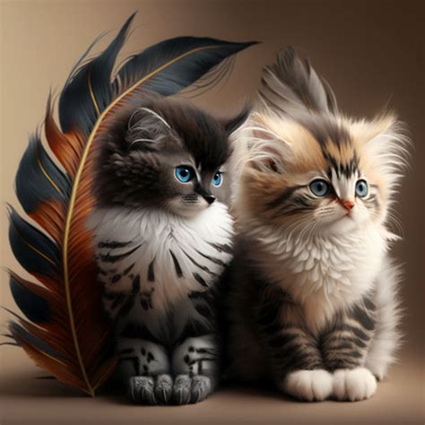 Kittens and Feather by ObsidianPlanet on DeviantArt