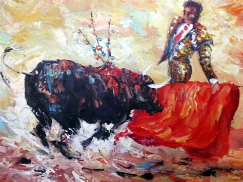 Matador And Bull Oil Painting at PaintingValley.com | Explore ...