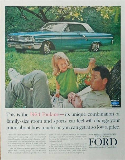 1964 Ford Fairlane print ad Color Illustration 500 sport coupe original 1963 Magazine Art Car ...