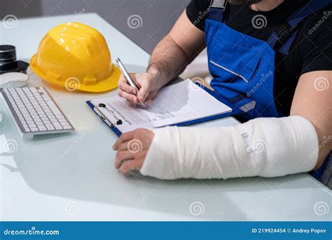 Worker Accident Insurance Disability Compensation Stock Photo - Image ...