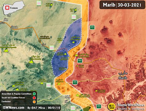 Yemen: Latest Update On Marib Front, 31 March 2021 (Map Update) - Islamic World News