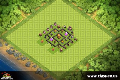 Town Hall 4 - TROPHY Base Map #3 - Clash of Clans | Clasher.us