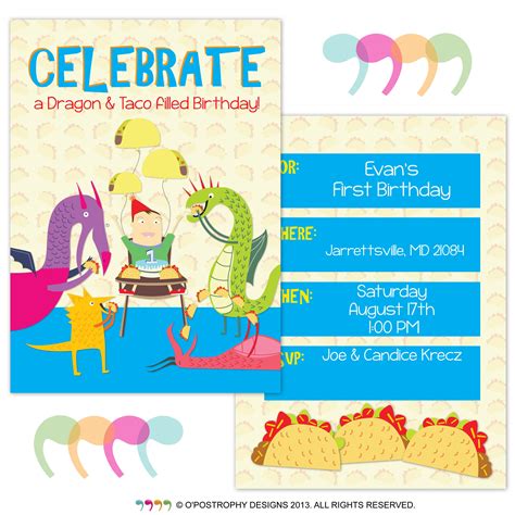 Dragons Love Tacos Bday Invite Design by O'Postrophy Designs ...