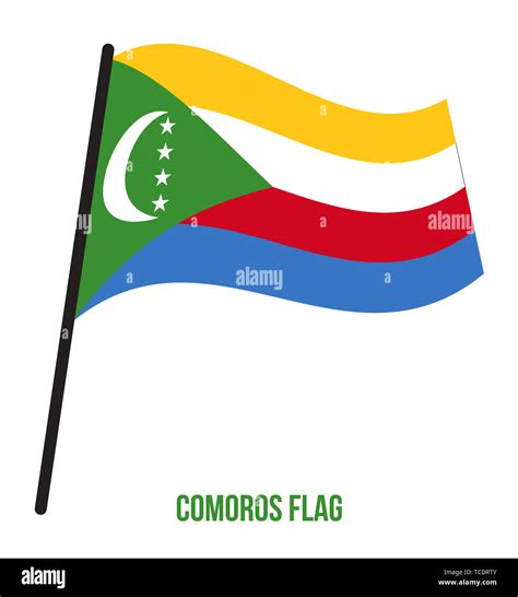 Comoros Flag Waving Vector Illustration on White Background. Comoros ...