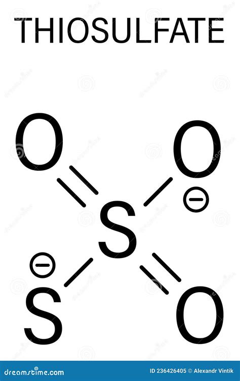 Thiosulfate Anion, Chemical Structure. Skeletal Formula. Vector ...