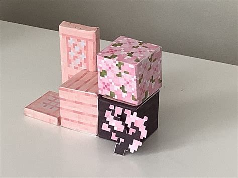 Pixel Papercraft - Cherry blossom block pack (minecraft 1.20)