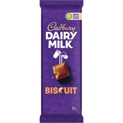 Cadbury Dairy Milk Biscuit Chocolate Slab 80g | Chocolate Bars ...