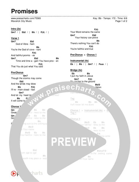 Promises Chords PDF (Maverick City Music) - PraiseCharts