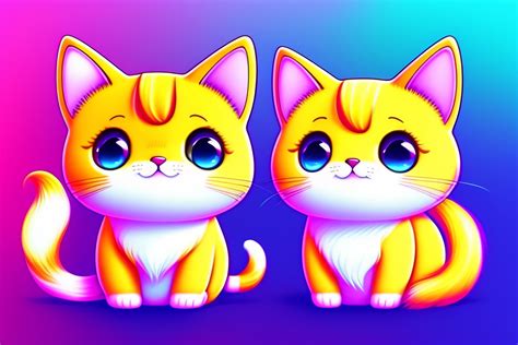 Lexica - Cute cat, kawaii, pastel colours, chibi artwork, neon pastel colours, cartoon, anime ...