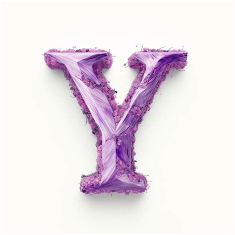 Premium AI Image | letter Y made of purple stone on white background ...