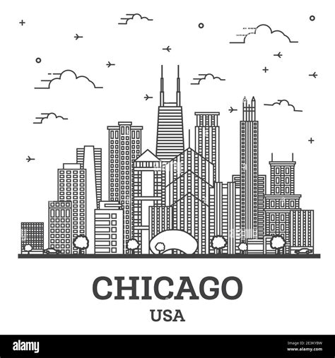 Chicago Skyline Outline Sketch