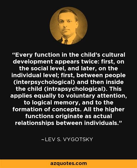 Lev S. Vygotsky quote: Every function in the child's cultural ...