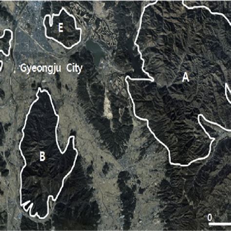 The location map of the survey areas in Gyeongju National Park: A ...