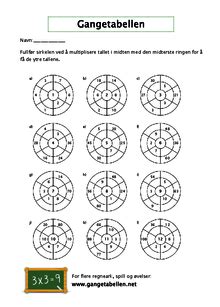 Utskrivbare oppgaveark for gangetabellen – matteoppgaver