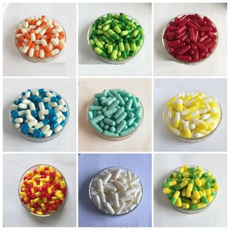 0# 200pcs/lot.0 size High quality colored hard gelatin empty capsules ...