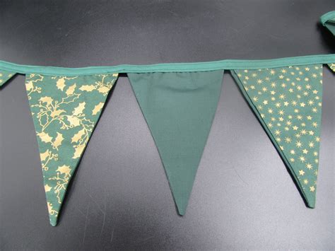 Large Christmas Bunting - Green & Gold - Gifts by Locals