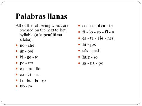 Llanas words with accent mark - vastnuts