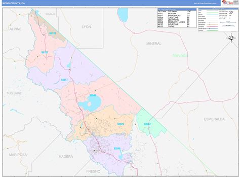 Mono County, CA Wall Map Color Cast Style by MarketMAPS - MapSales.com