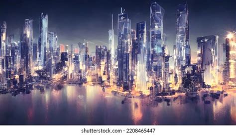 Illustration Future City Skyline Stock Illustration 2208465447 ...