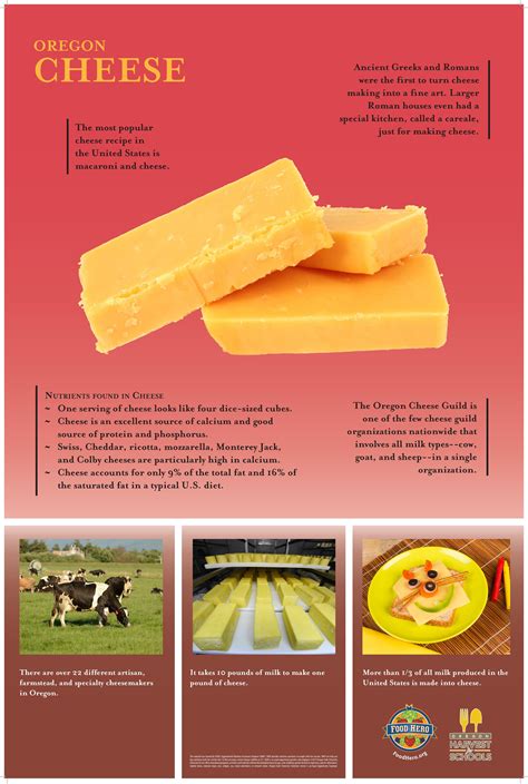 Oregon Harvest Cheese Poster #cheese #funfacts #oregon #foodfacts Oregon, Spanish Cheese ...