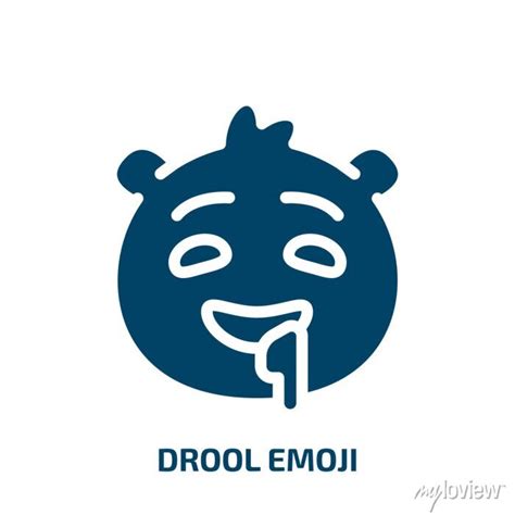 Drool emoji vector icon. drool emoji, drooling, emoticon filled • wall ...