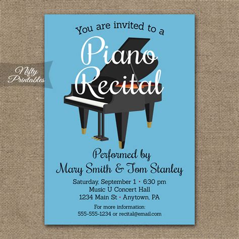 Piano Recital Invitation - Nifty Printables