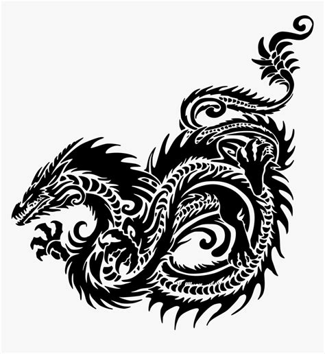 Dragon Silhouette Black - Chinese Dragons, HD Png Download , Transparent Png Image - PNGitem