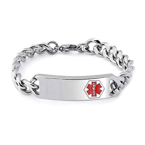 Bling Jewelry Personalized Medical Identification Doctors Medical Alert ID Bracelet Silver Tone ...