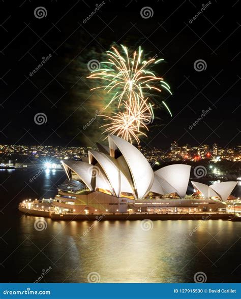 Huge Golden Fireworks Light Up the Sydney Opera House Editorial Image - Image of city, night ...