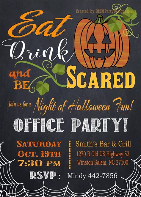 Halloween Office Party, Birthday Party, Anniversary Party Invitation Costume Party Invites ...